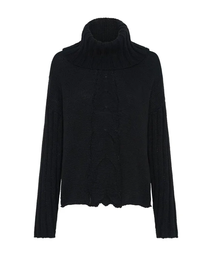One Teaspoon Knitwear Women Poison Cable Knit Sweater Black