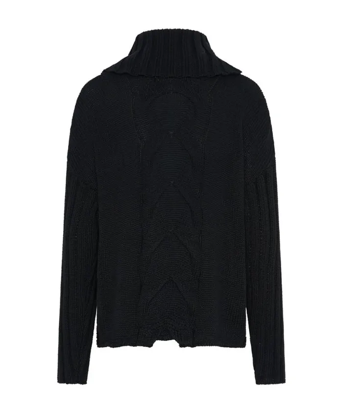 One Teaspoon Knitwear Women Poison Cable Knit Sweater Black