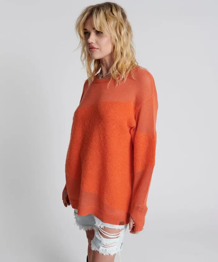 One Teaspoon Knitwear Women Shattered Crew Knit Sweater Orange