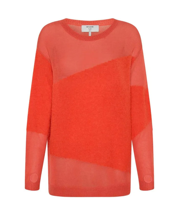 One Teaspoon Knitwear Women Shattered Crew Knit Sweater Orange
