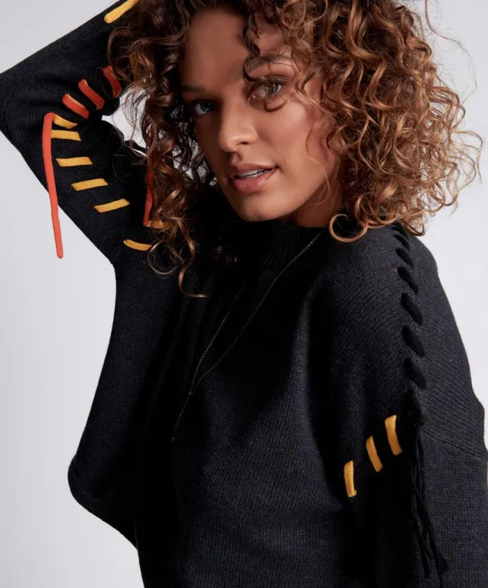 One Teaspoon Knitwear Women Stitched Up Crop Knit Sweater