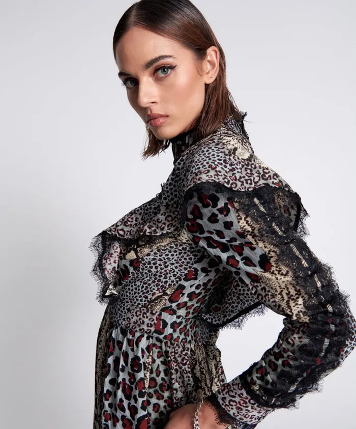 One Teaspoon Midi and Maxi Dresses Women Punk Python Metal Adventure Midi Dress Multi
