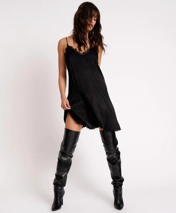 One Teaspoon Mini Dresses Women Black Angel Delirious Slip Dress