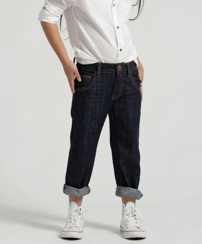 One Teaspoon Organic Tees Women Kids Raw Indigo Bandit Jean Blue