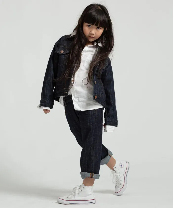 One Teaspoon Organic Tees Women Kids Raw Indigo Bandit Jean Blue