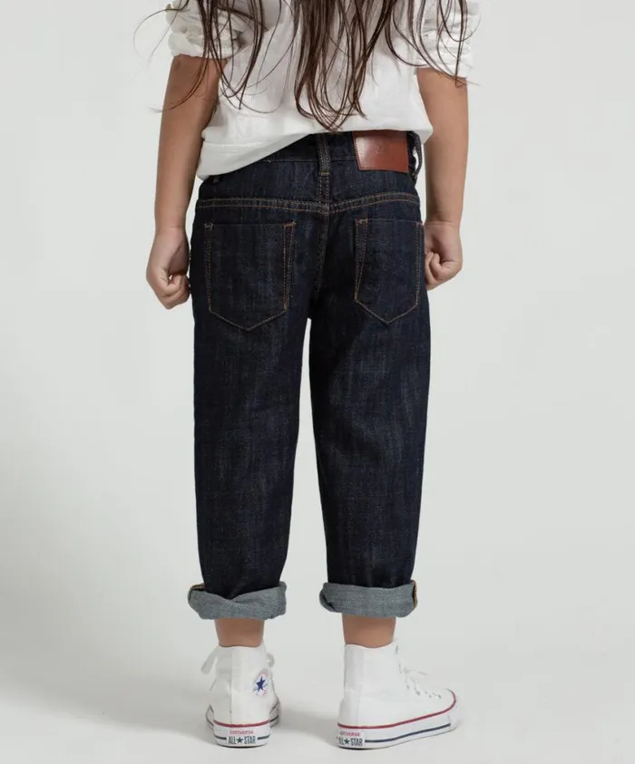 One Teaspoon Organic Tees Women Kids Raw Indigo Bandit Jean Blue