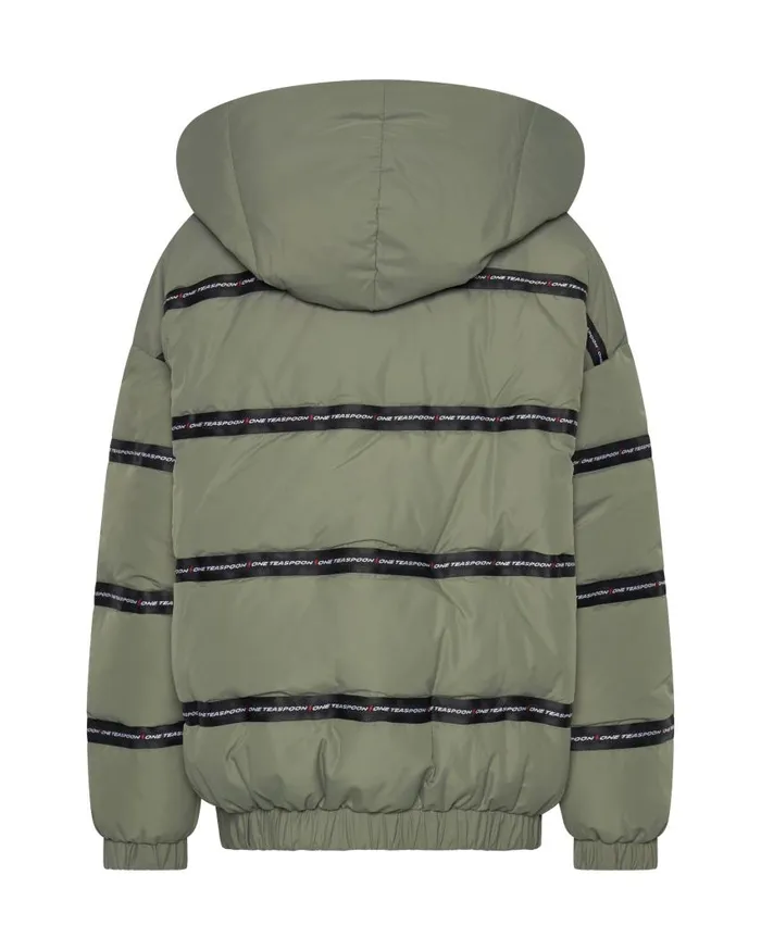 One Teaspoon Puffa Jackets Women Addicted Khaki Puffa Jacket
