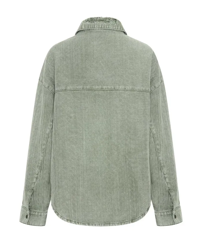 One Teaspoon Shirts Women Khaki Logo Jacquard Daria Shacket