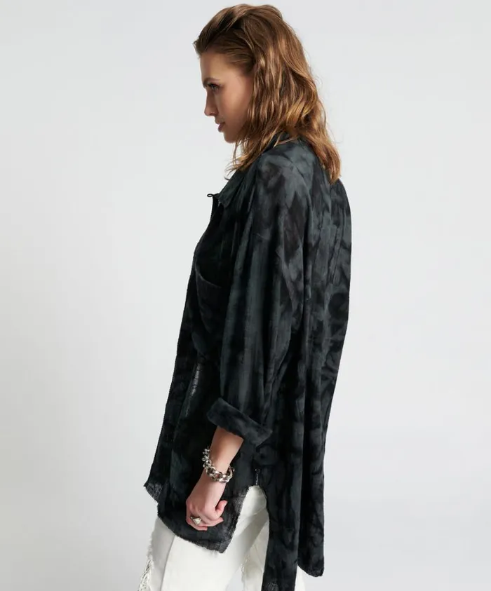 One Teaspoon Shirts Women Resonance Muslin Longline Shirt