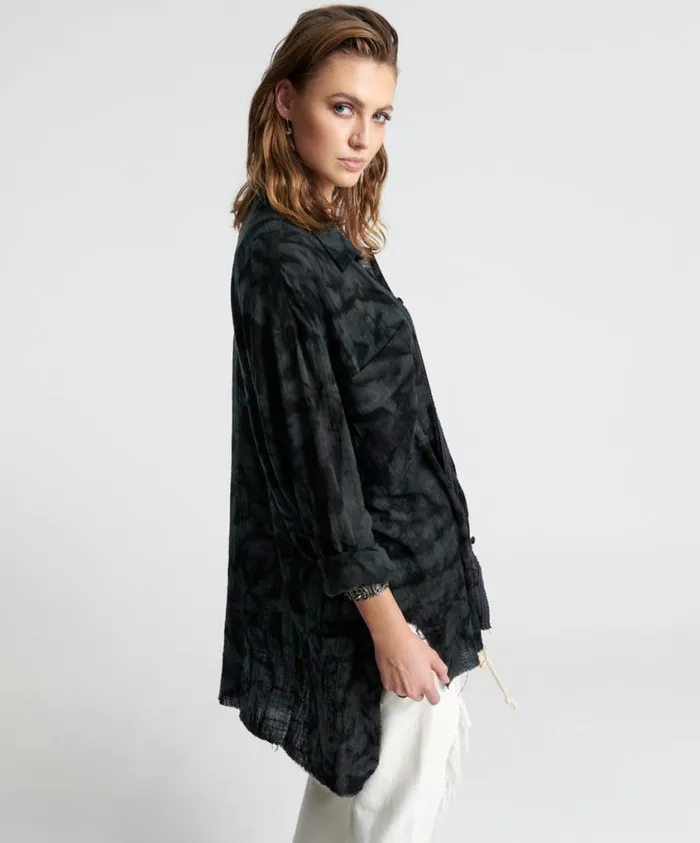 One Teaspoon Shirts Women Resonance Muslin Longline Shirt