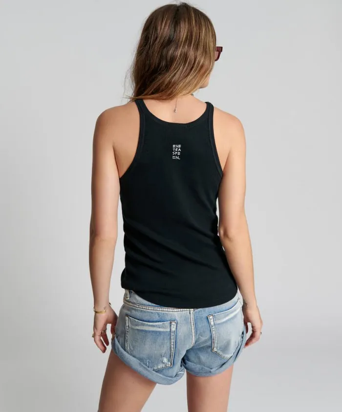 One Teaspoon Tees and Tanks Women Black One Teaspoon Basic Singlet