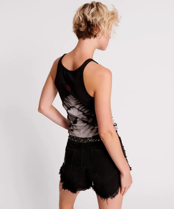 One Teaspoon Tees and Tanks Women Black XRay One Teaspoon Rib Singlet