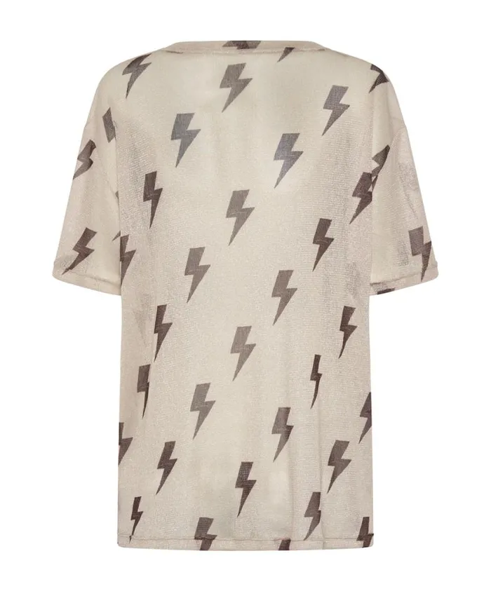 One Teaspoon Tees and Tanks Women Lightning Strikes Mesh Tee Shirt