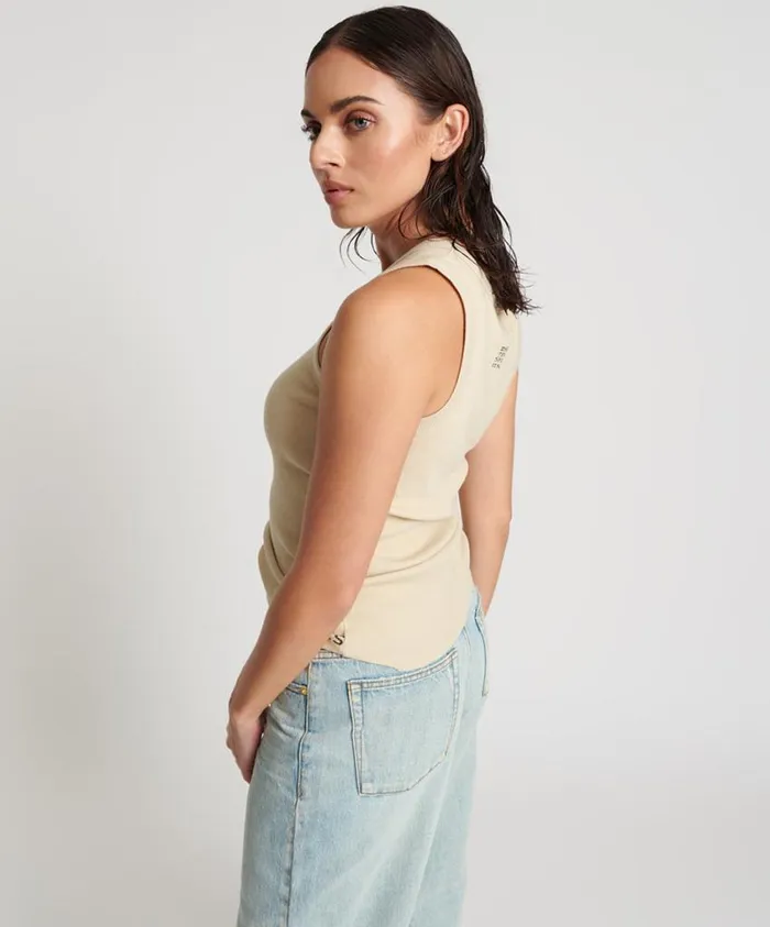 One Teaspoon Tees and Tanks Women Ots Equipment Tank White
