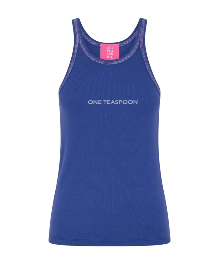 One Teaspoon Tees and Tanks Women Violet Logo Singlet