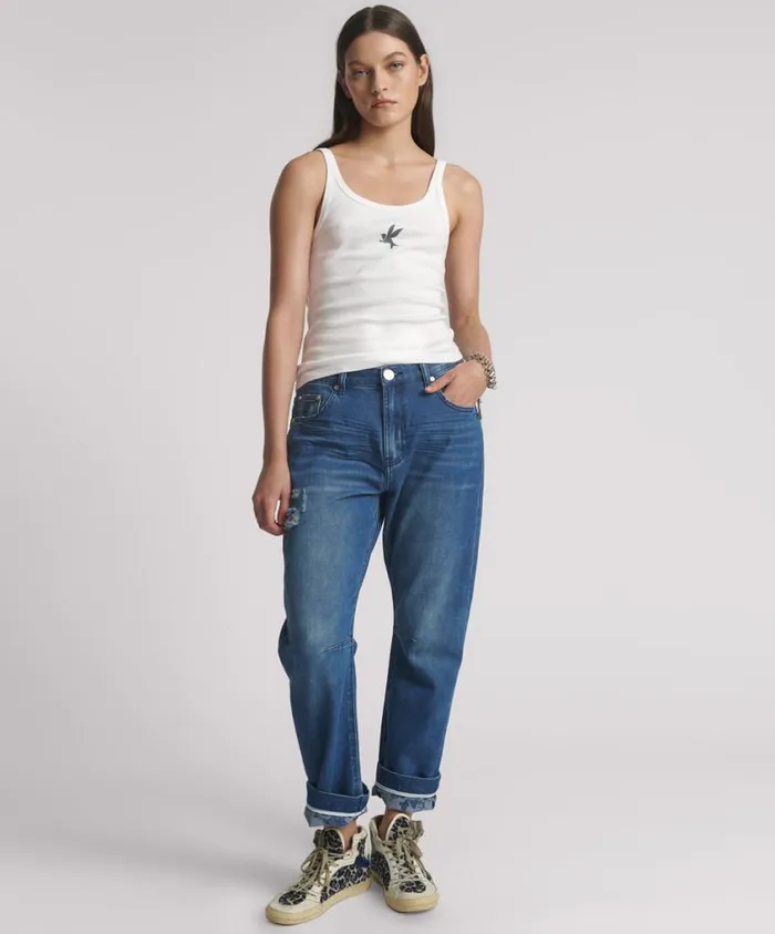 One Teaspoon Tees and Tanks Women White One Teaspoon Rib Singlet