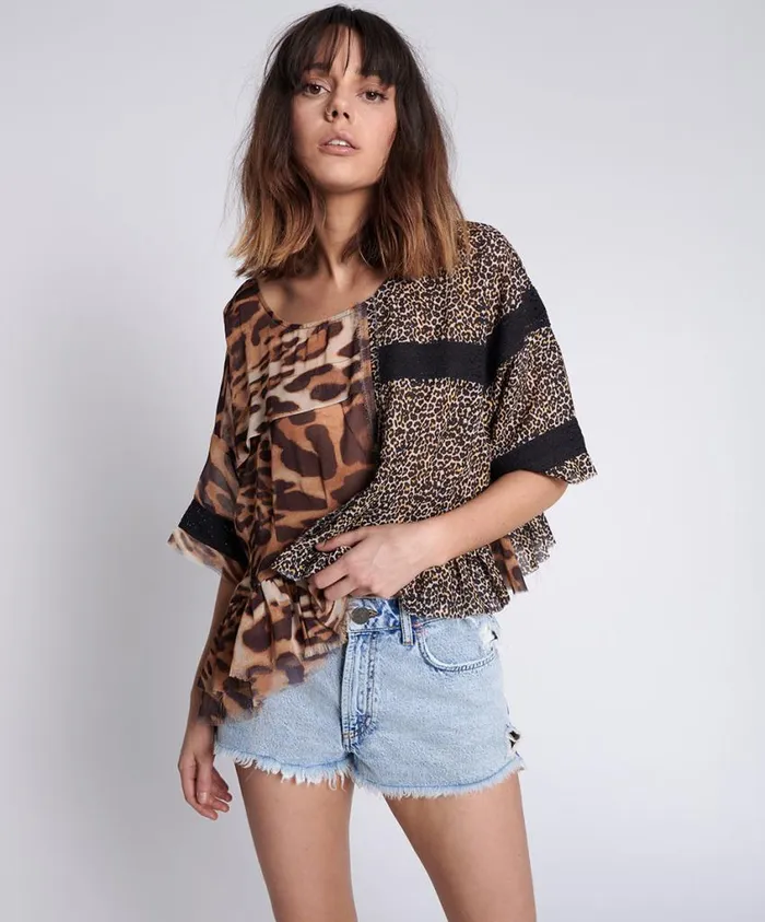 One Teaspoon Tops Women Animal Night Dance Top