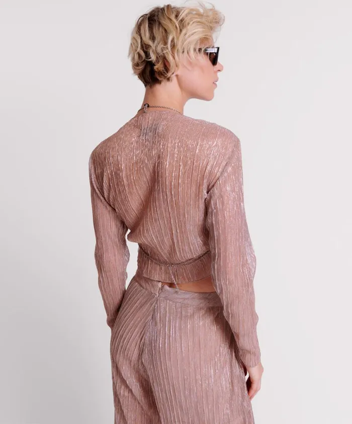 One Teaspoon Tops Women Celestial Rose Plisse Longsleeve Top