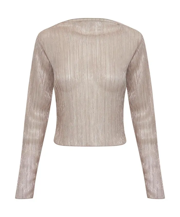 One Teaspoon Tops Women Celestial Rose Plisse Longsleeve Top