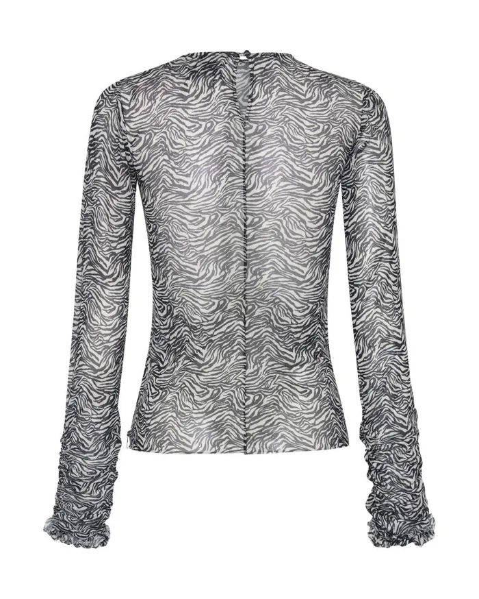 One Teaspoon Tops Women Interference Ruffle Party Longsleeve Top