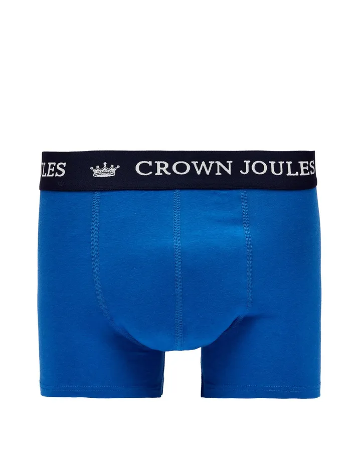 Online Joules Blue Crown Plain Cotton Boxers 2 Pack Men Underwear