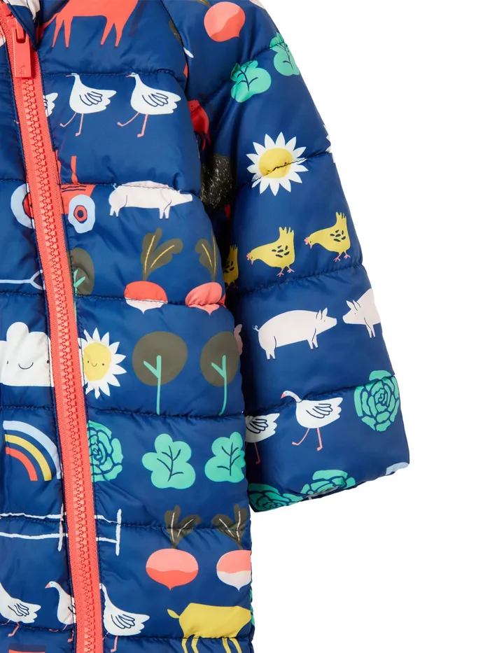Online Joules Blue Snuggle Printed Pramsuit Girls Coats and Jackets