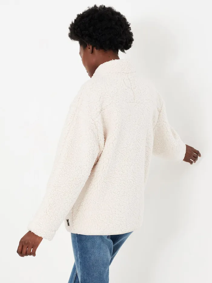 Online Joules Delaney Quarter Zip White Fleece Women Coats and Jackets