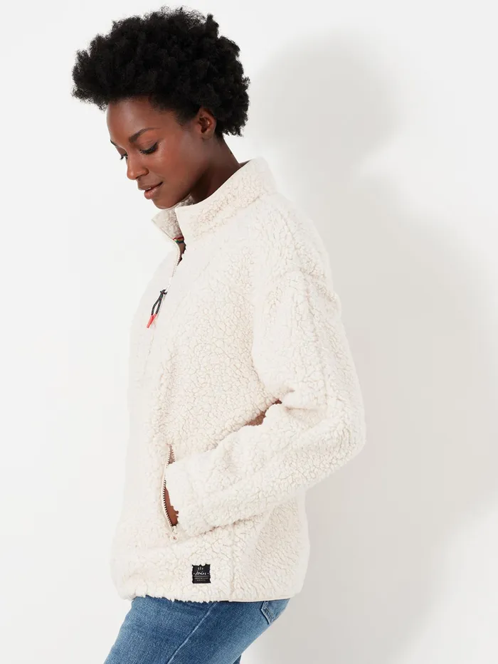 Online Joules Delaney Quarter Zip White Fleece Women Coats and Jackets