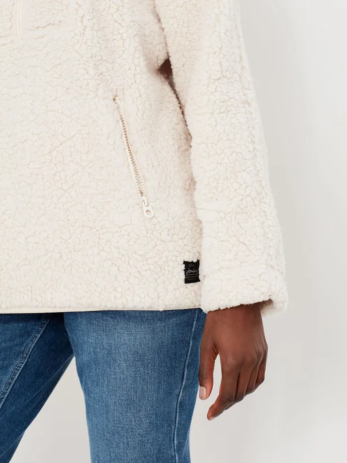 Online Joules Delaney Quarter Zip White Fleece Women Coats and Jackets