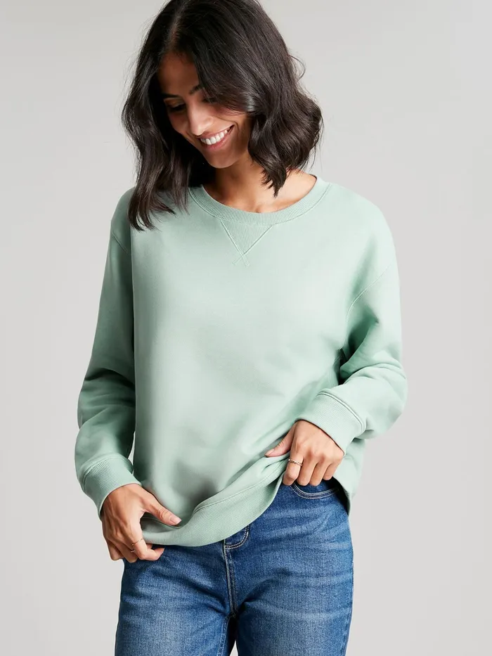 Online Joules Green Monique Crew Neck Sweatshirt Women Sweatshirts and Hoodies