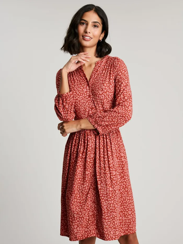 Online Joules Orange Maddie Short Tiered Dress Women Dresses