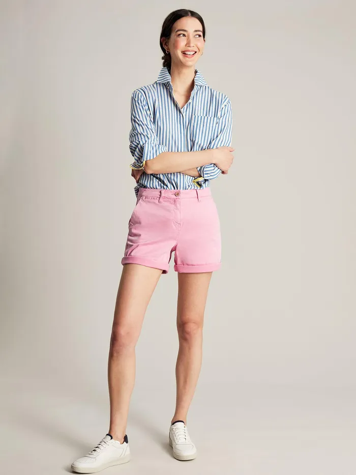Online Joules Pink Cruise Mid Thigh Length Chino Shorts Women Shorts