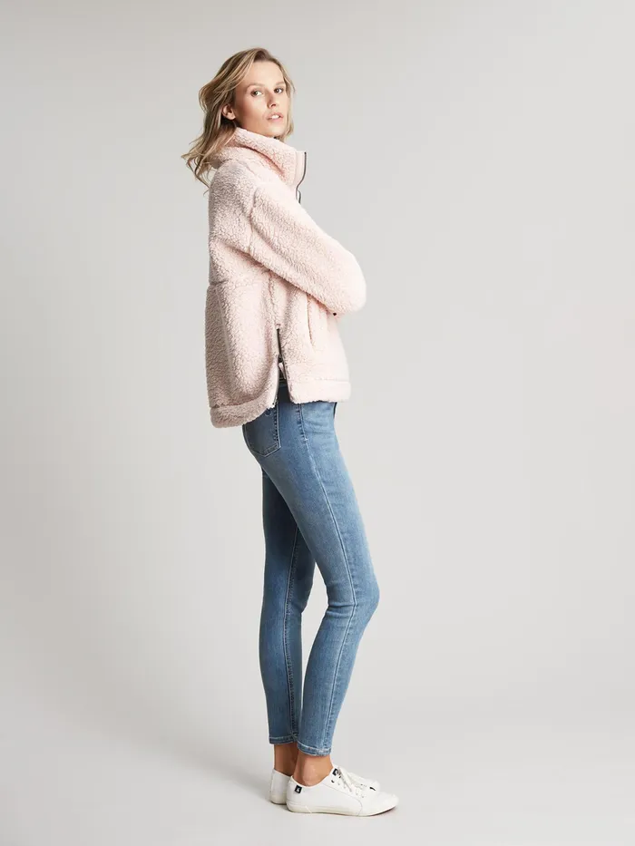 Online Joules Pink Tilly Zip Front Woven Trim Fleece With Hem Detail Women Coats and Jackets Online Joules Pink Tilly Zip Front Woven Trim Fleece With Hem Detail Women Coats and Jackets
