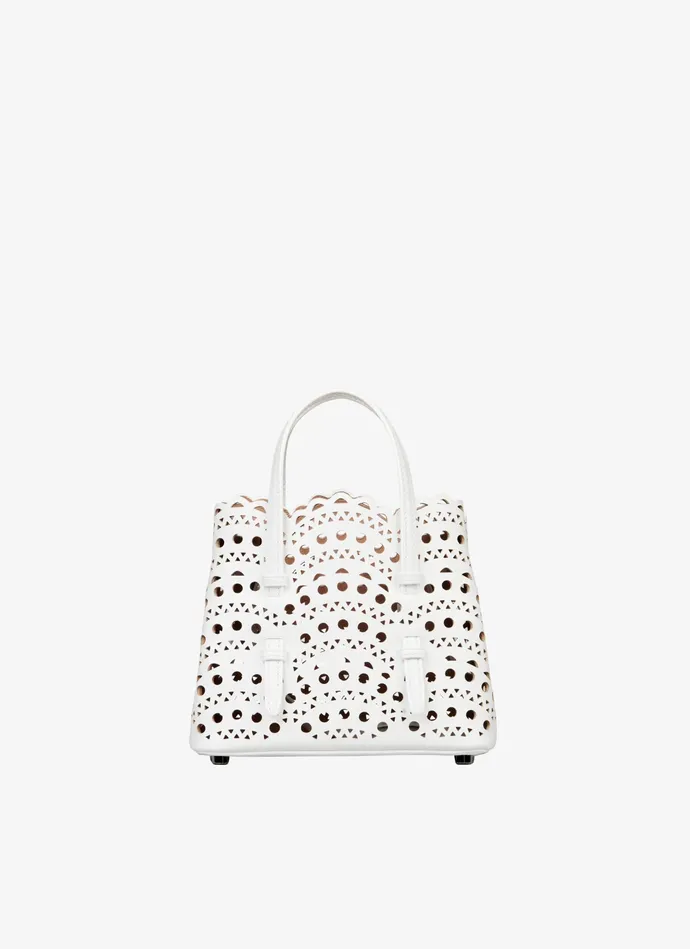Optic White Mina 16 Bag Vienne Wave Calfskin Women Alaa Tote Bags Optic White Mina 16 Bag Vienne Wave Calfskin Women Alaa Tote Bags