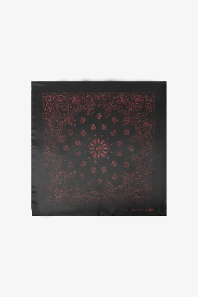 OTHER BANDANAS and SCARVES MENWOMEN The Vintage Paisley Silk Bandana Vintage Black and Red