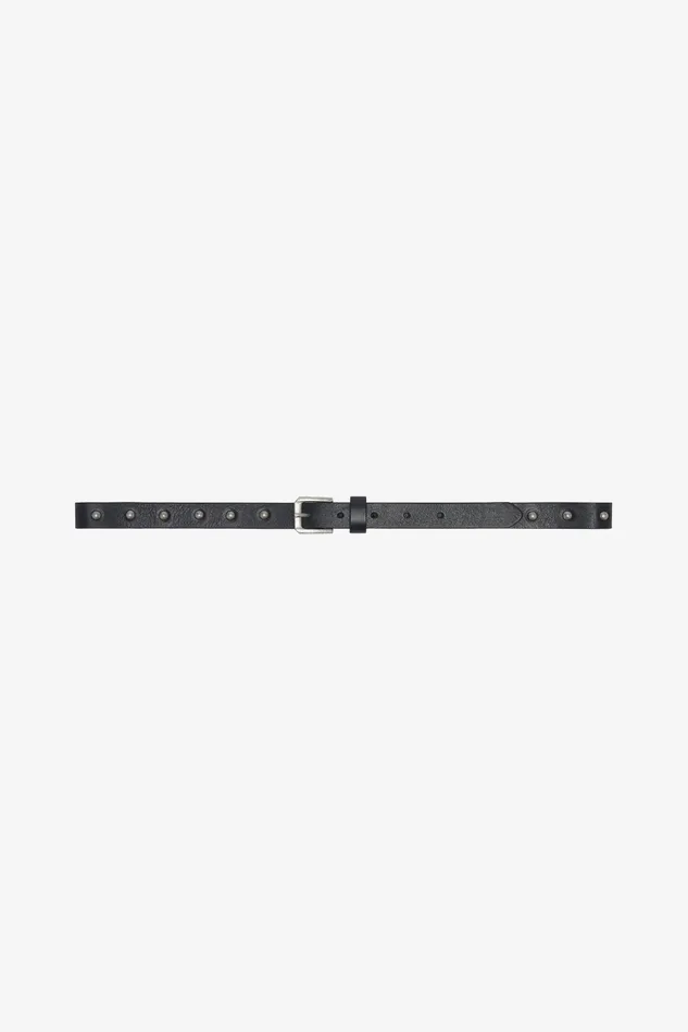 OTHER BELTS MENWOMEN Studded Skinny Belt Black Leather