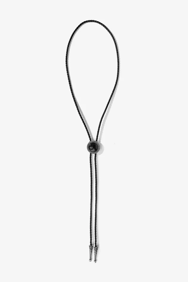 OTHER BRACELETS MENWOMEN Western Bolo Tie Black Stone
