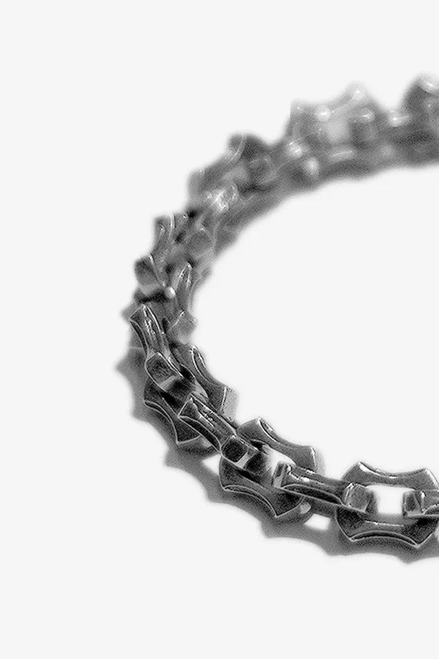 OTHER EARRINGS MENWOMEN 925 Goth Link Bracelet Silver