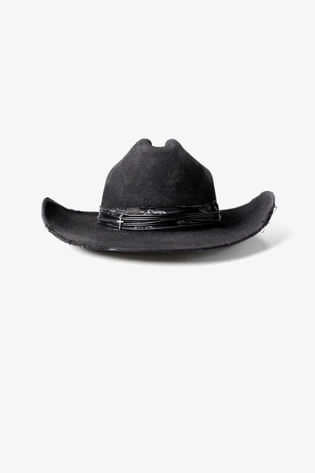 OTHER FEDORAS and FULL BRIM HATS MENWOMEN OUTLAW COWBOY HAT Heavy Relic Black