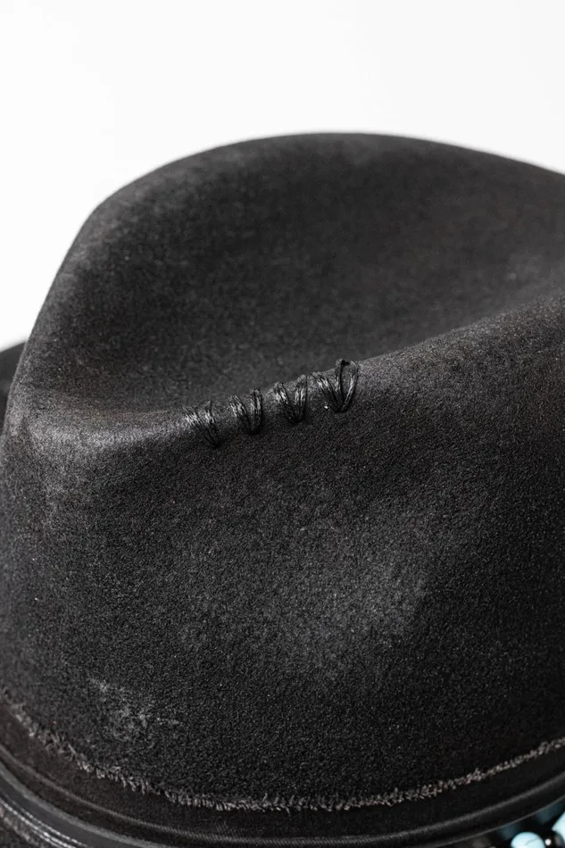OTHER FEDORAS and FULL BRIM HATS MENWOMEN The Gypsy Fedora Hat Black Heavy Relic