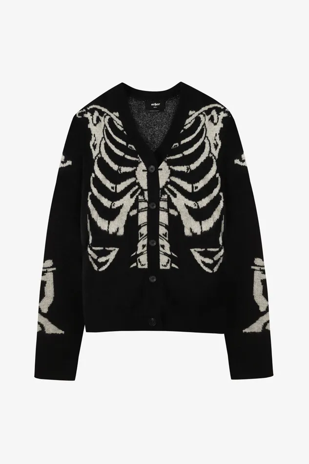 OTHER KNITWEAR WOMEN Skeleton Knit Cardigan Black