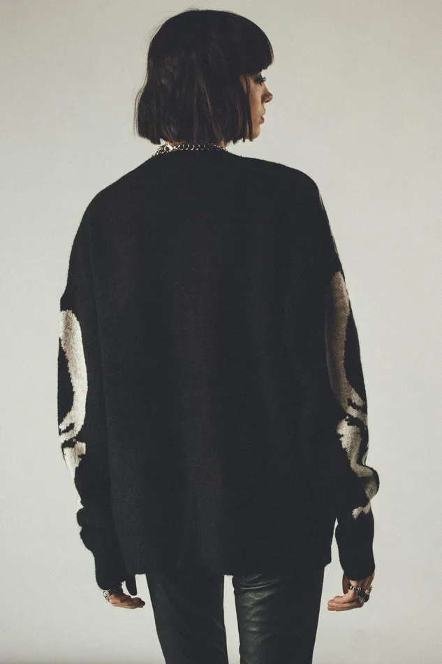 OTHER KNITWEAR WOMEN Skeleton Knit Cardigan Black