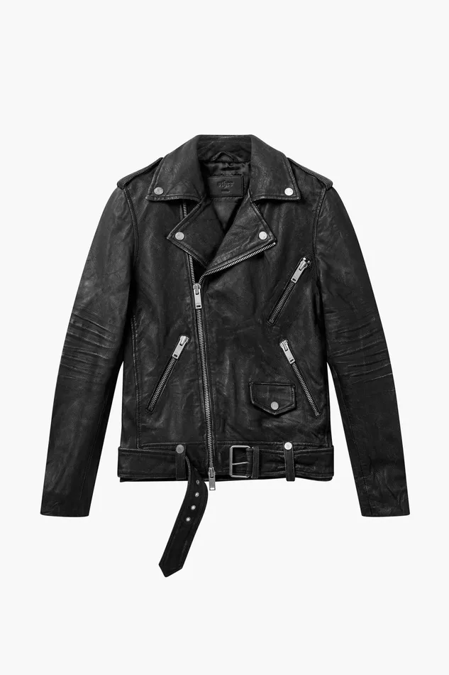 OTHER LEATHER JACKETS WOMEN The Davey Biker Jacket Roadworn Vintage Black