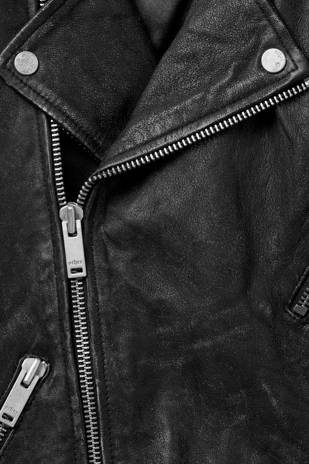 OTHER LEATHER JACKETS WOMEN The Davey Biker Jacket Roadworn Vintage Black