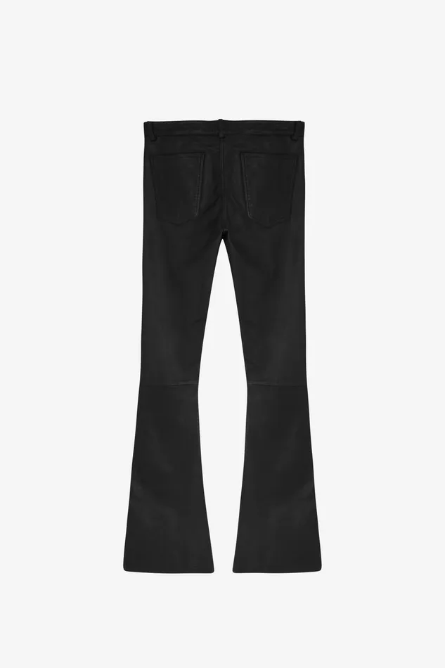 OTHER PANTS WOMEN O24 Flared Leather Pants Vintage Black