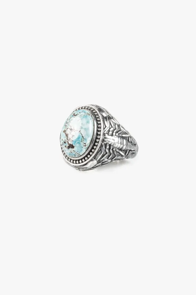 OTHER RINGS MENWOMEN 925 Scorpion Stone Ring Turquoise