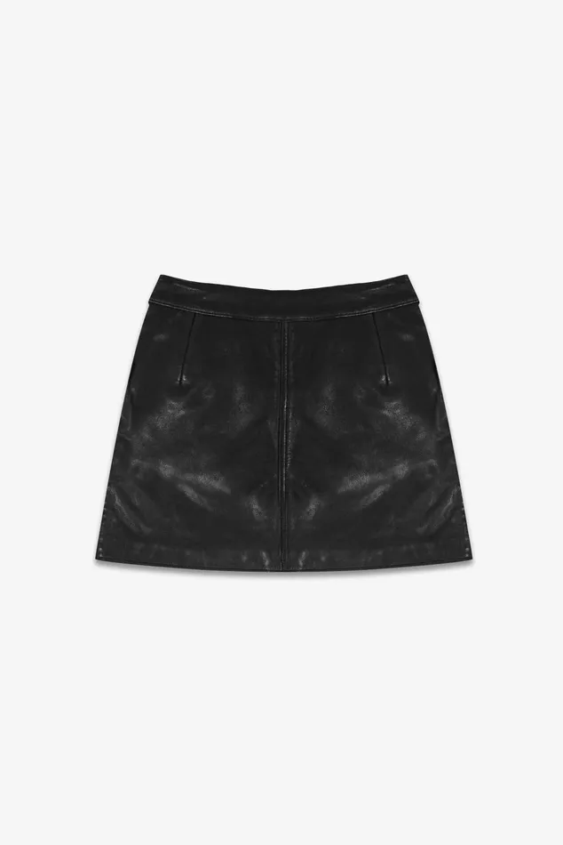 OTHER SKIRTS and DRESSES WOMEN The Lita Zip Ultra Mini Skirt Black Leather