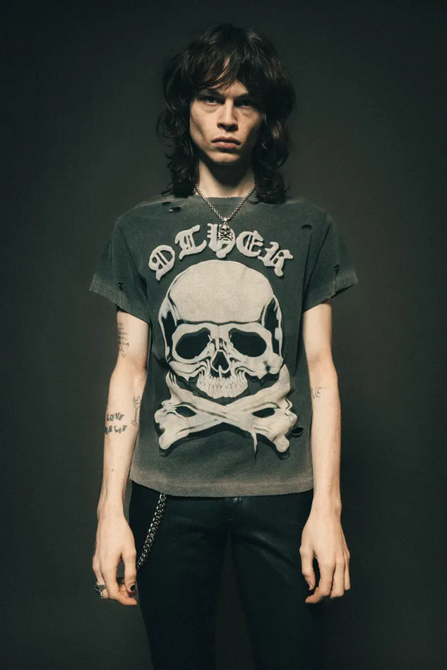 OTHER TSHIRTS MEN The Skull and Crossbones Vintage Tee Heavy Relic Black