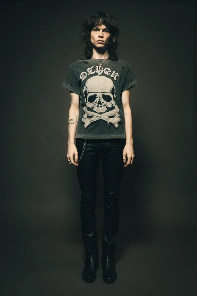 OTHER TSHIRTS MEN The Skull and Crossbones Vintage Tee Heavy Relic Black