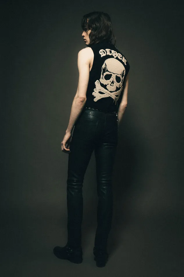 OTHER TANKS and VESTS MEN The Skull and Crossbones Patch Suede Cut